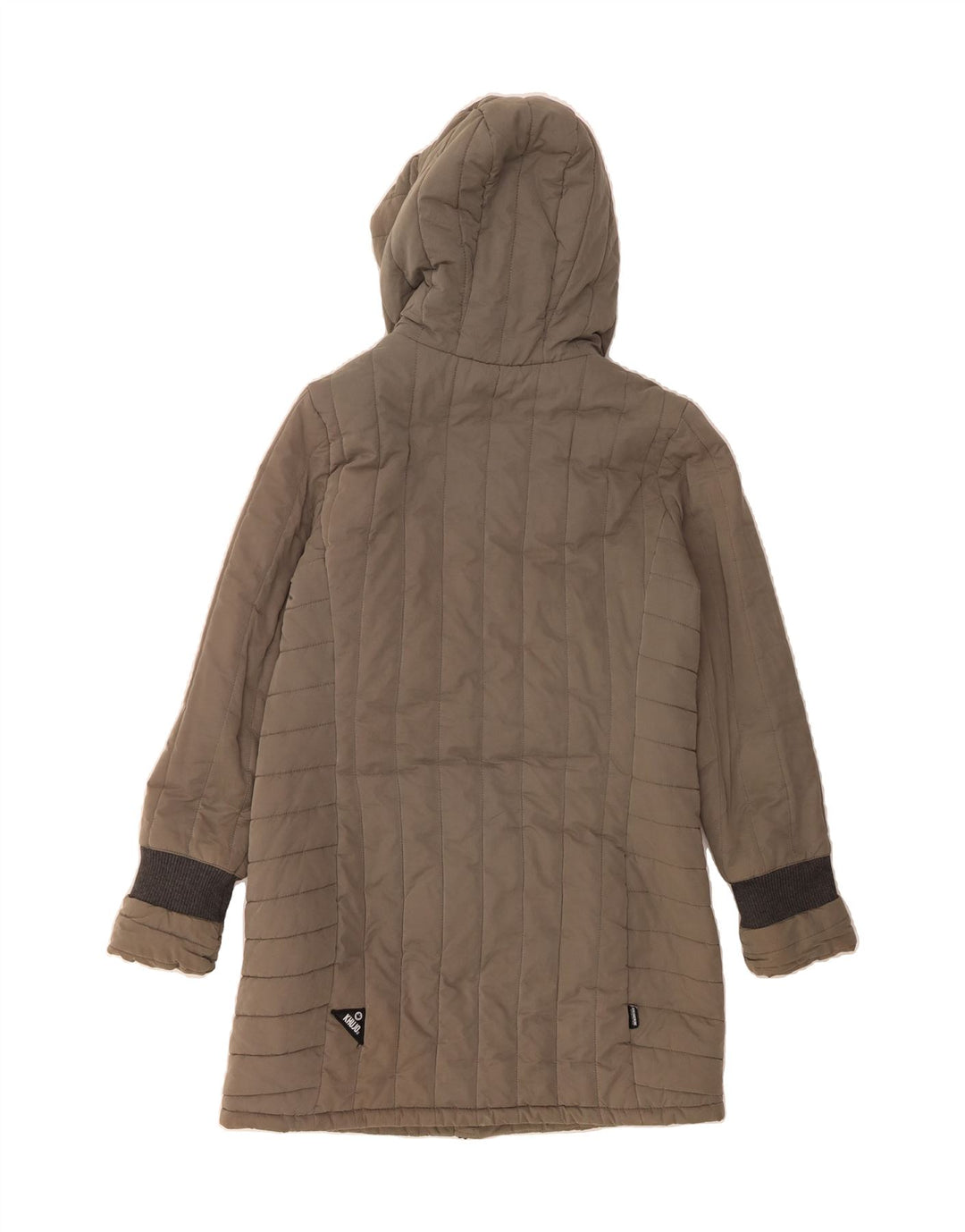 KHUJO Womens Hooded Padded Coat UK 16 Large Grey Polyester Vintage KHUJO and Second-Hand KHUJO from Messina Hembry 