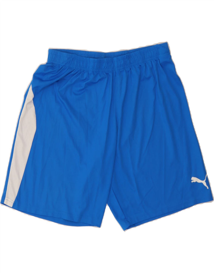 PUMA Mens Sport Shorts Large  Blue Colourblock Polyester Vintage Puma and Second-Hand Puma from Messina Hembry 