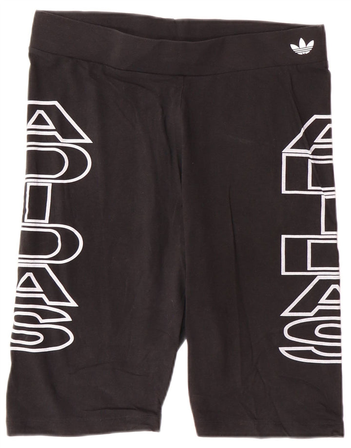 Γυναικείο γραφικό αθλητικό σορτς ADIDAS UK 18 XL μαύρο βαμβακερό
