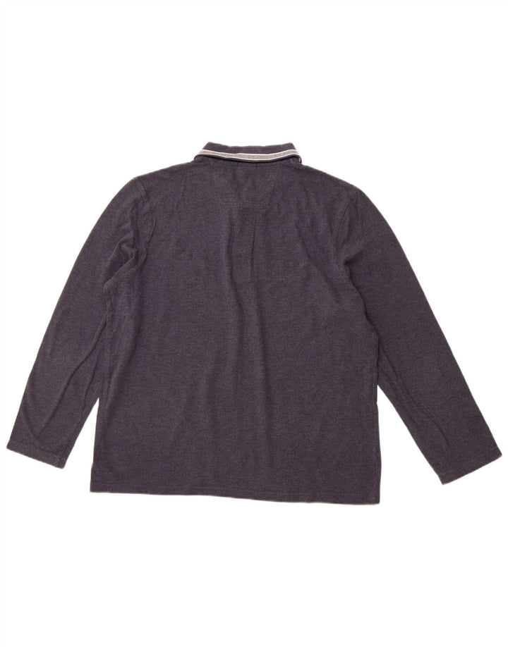 Ανδρικό μπλουζάκι HUGO BOSS με κανονική εφαρμογή, μακρυμάνικο πόλο XL, μπλε βαμβακερό