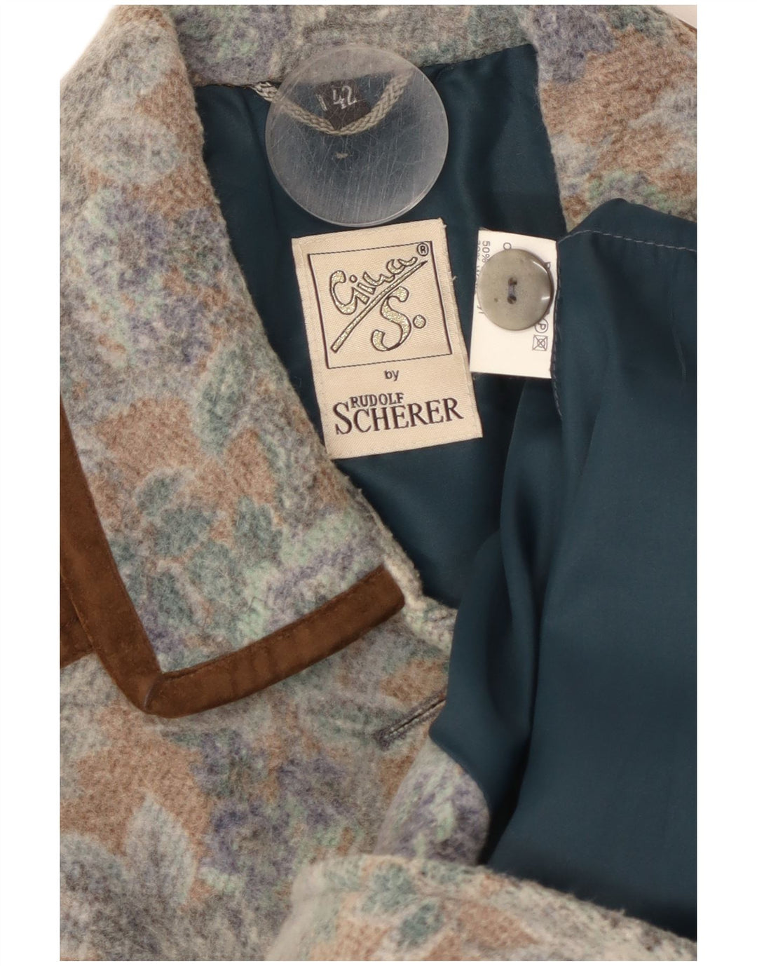 Vintage Γυναικείο Παλτό IT 42 Μέτριο Πολύχρωμο Floral Ακρυλικό