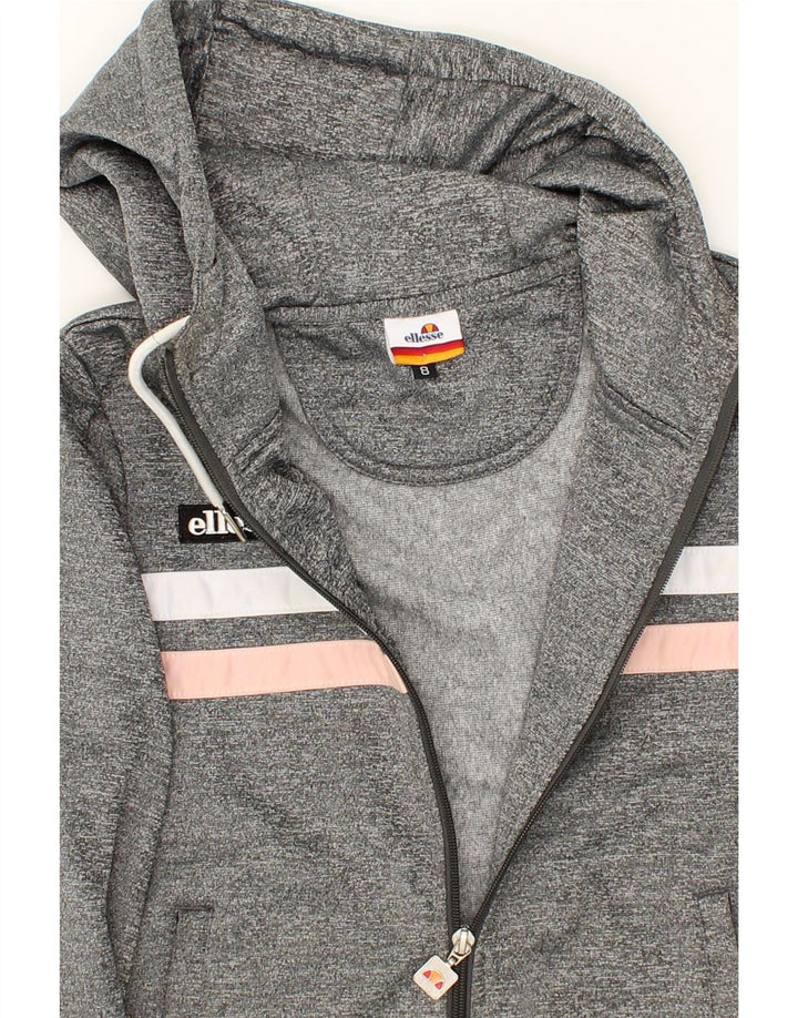 ELLESSE Womens Zip Hoodie Sweater UK 8 Small Grey Flecked Polyester Vintage Ellesse and Second-Hand Ellesse from Messina Hembry 