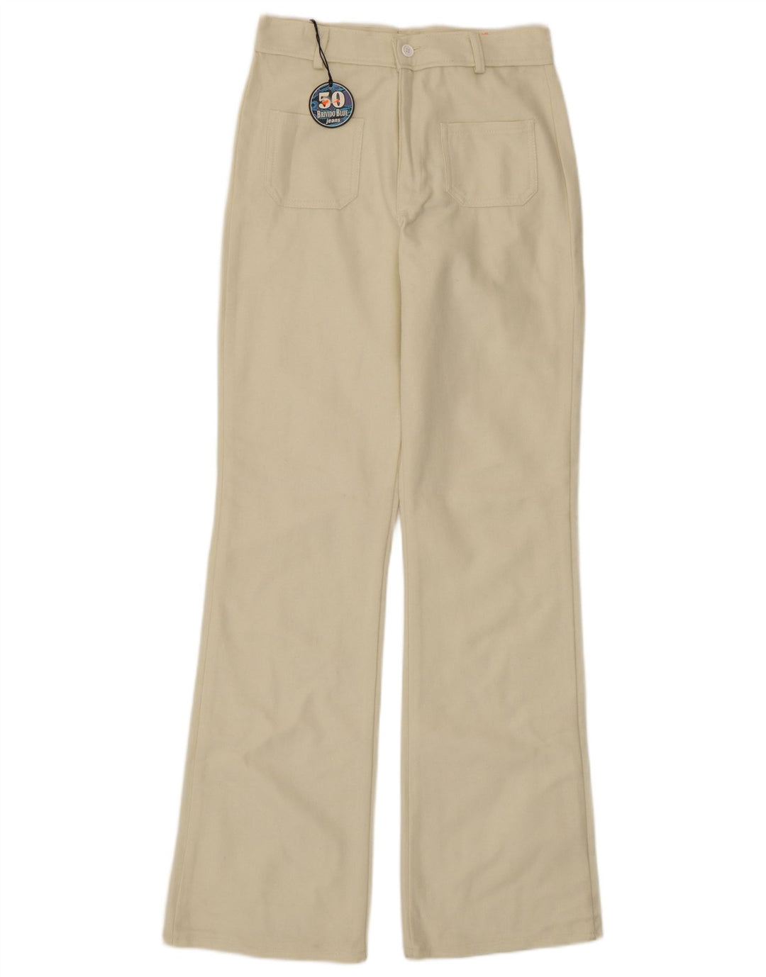Vintage Γυναικείο Bootcut Casual Παντελόνι IT 40 Small W26 L33 Λευκό