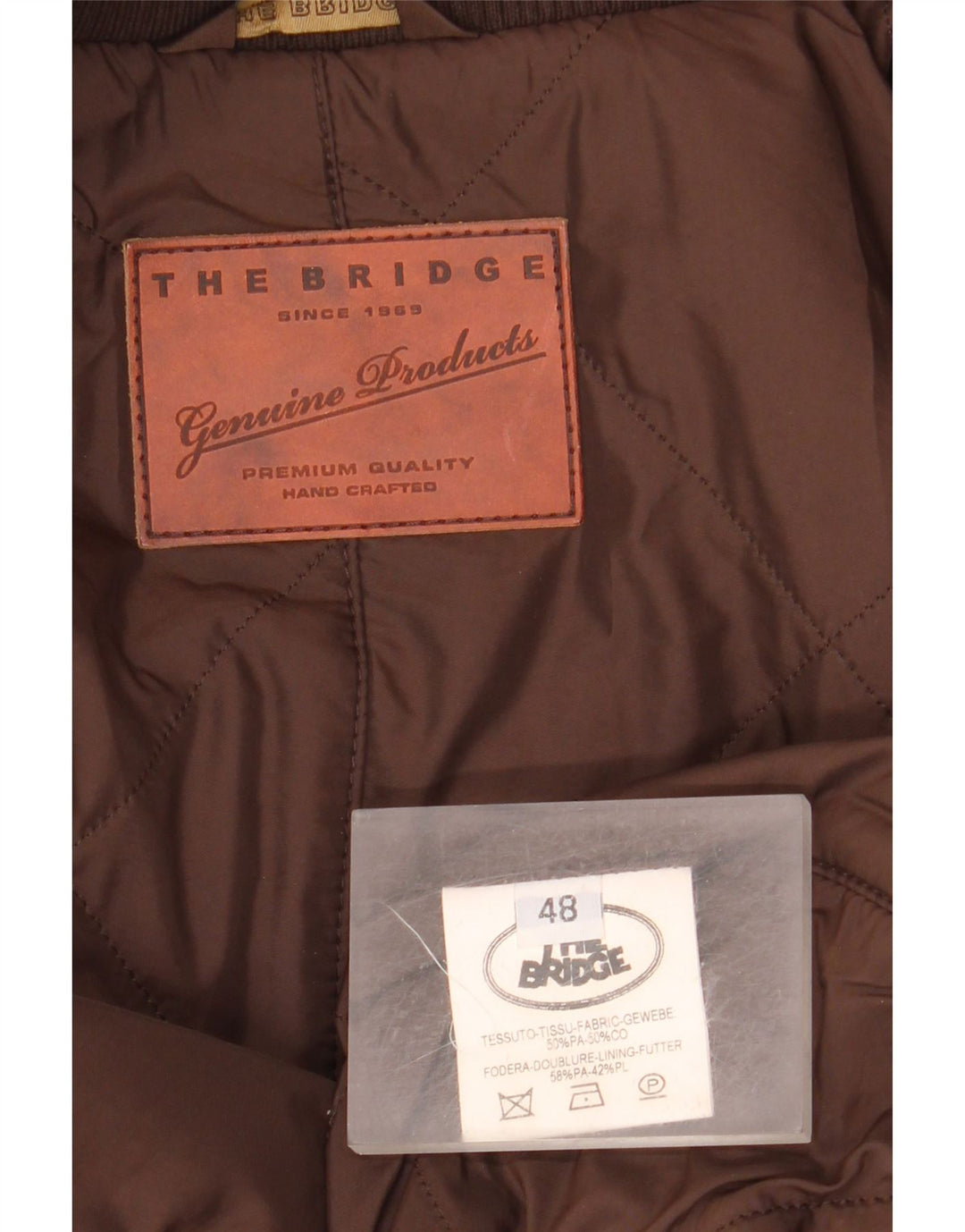 The Bridge Mens Padded Windbreaker Coat IT 48 Medium Khaki Polyamide