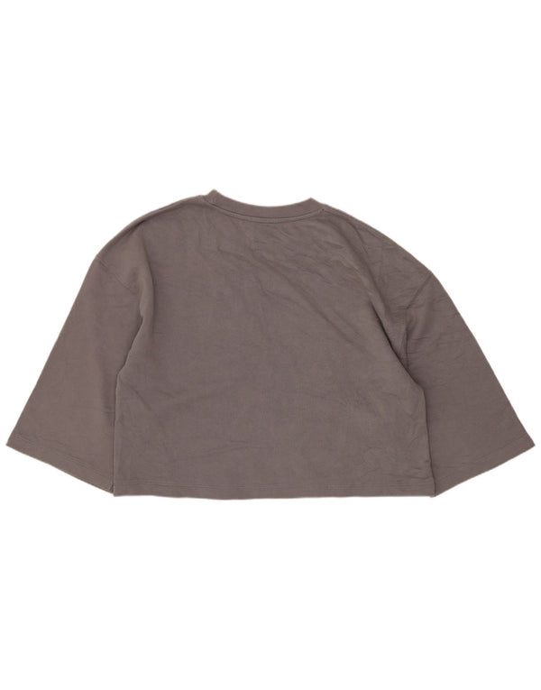Γυναικεία φούτερ Zara Crop 3/4 με μανίκια Jumper UK 16 Large Grey Cotton