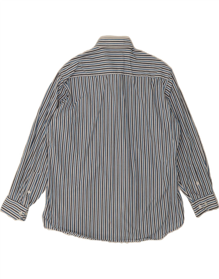 PIERRE CARDIN Mens Shirt Large Blue Striped Cotton Vintage Pierre Cardin and Second-Hand Pierre Cardin from Messina Hembry 