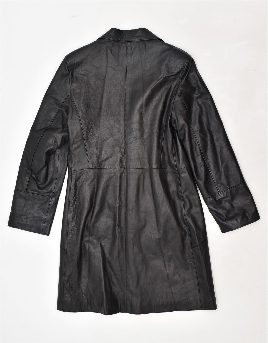 VINTAGE Γυναικείο Δερμάτινο Παλτό IT 48 XL Μαύρο Δερμάτινο