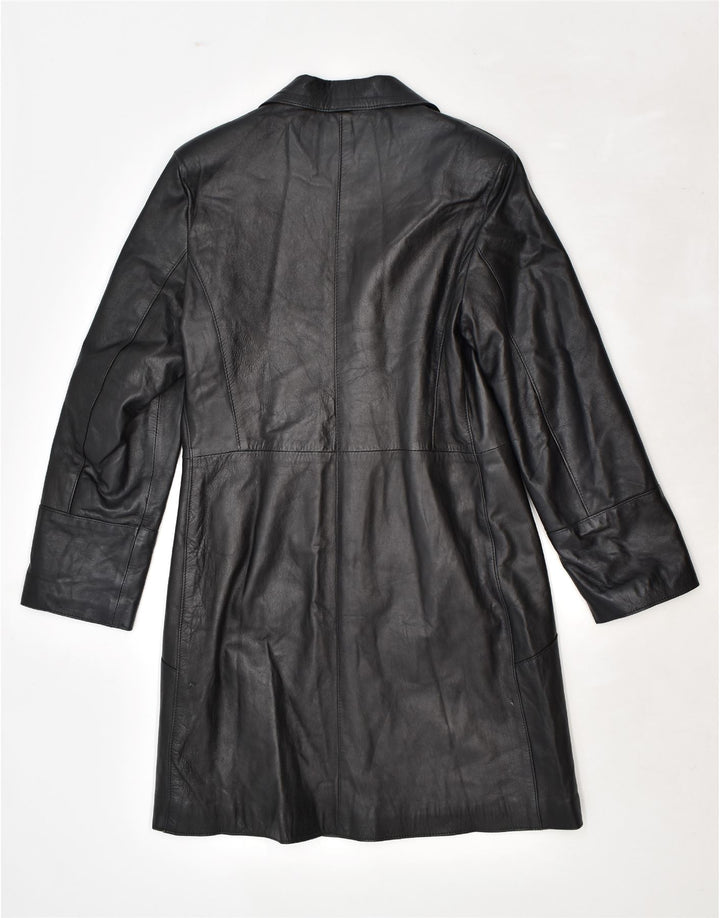 VINTAGE Γυναικείο Δερμάτινο Παλτό IT 48 XL Μαύρο Δερμάτινο