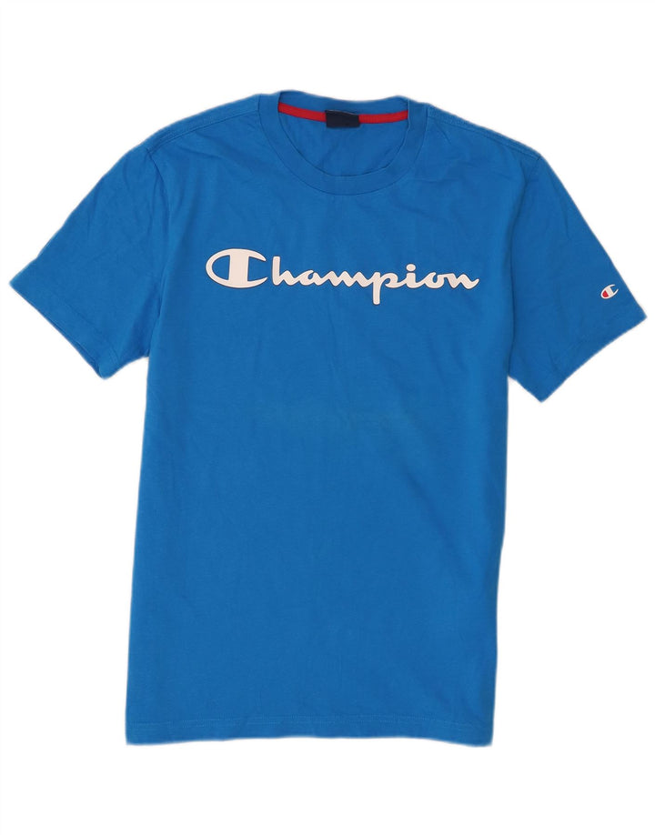 Champion Ανδρικό γραφικό T-Shirt Top Μικρό Μπλε Βαμβακερό