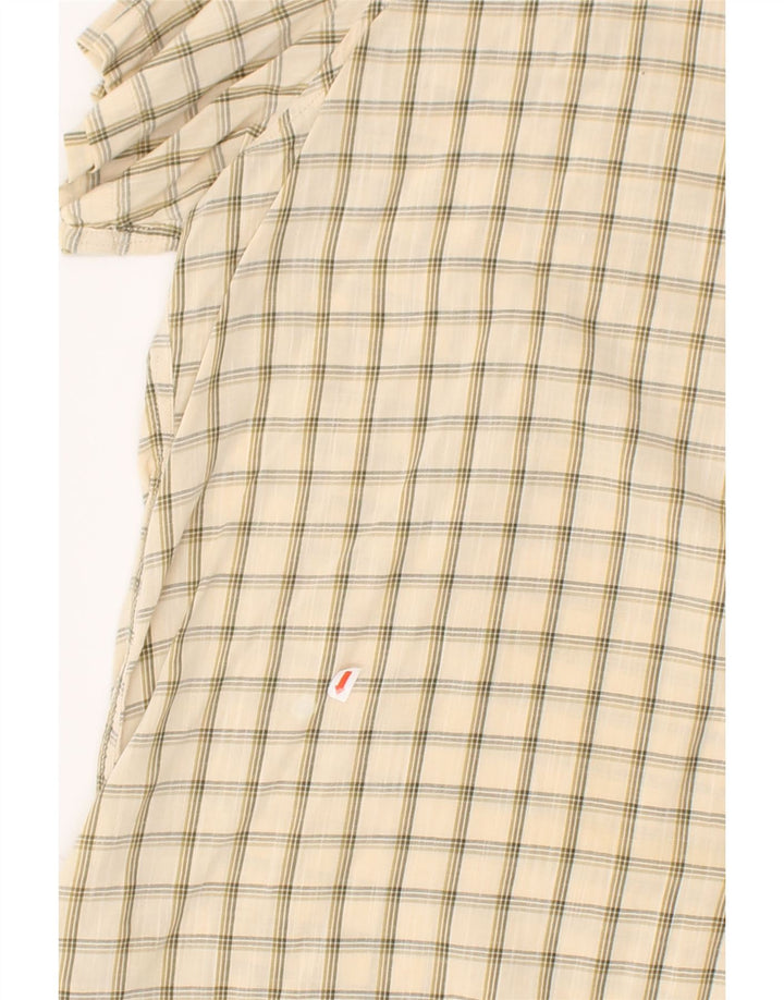 EDDIE BAUER Mens Short Sleeve Shirt 2XL Beige Check Cotton Vintage Eddie Bauer and Second-Hand Eddie Bauer from Messina Hembry 