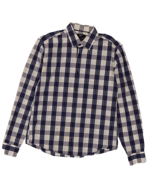Ανδρικό πουκάμισο Hugo Boss Slim Fit Size 40 15 3/4 Medium Blue Check