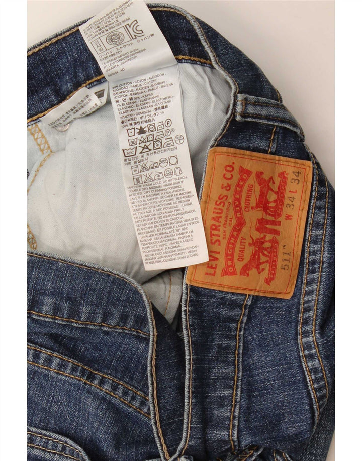 Levi's Mens 511 Slim Jeans W34 L26 Blue Cotton
