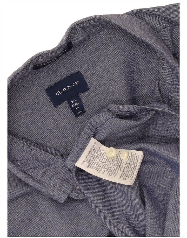 Ανδρικό πουκάμισο Gant Regular Fit Size 45/46 18 2XL Blue Cotton