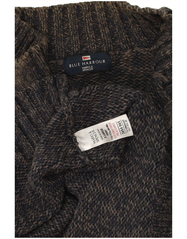 Ανδρικό πουλόβερ Marks & Spencer Blue Harbour με φερμουάρ XL Navy Blue