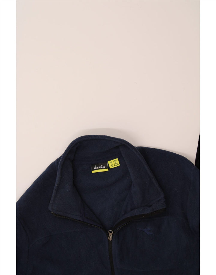 DIADORA Mens Fleece Jacket UK 38 Medium Navy Blue Polyester Vintage Diadora and Second-Hand Diadora from Messina Hembry 