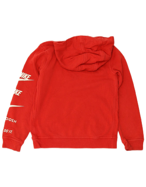 Nike Boys Graphic Hoodie Jumper 10-11 ετών μεσαίο κόκκινο βαμβακερό