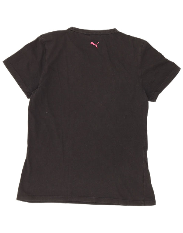 Puma Girls Graphic T-Shirt Top 15-16 Years Μαύρο