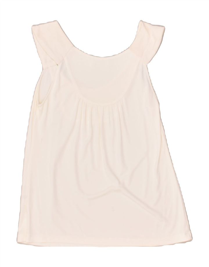 ICEBERG Womens Vest Top UK 6 XS Off White | Vintage Iceberg | Thrift | Second-Hand Iceberg | Used Clothing | Messina Hembry 