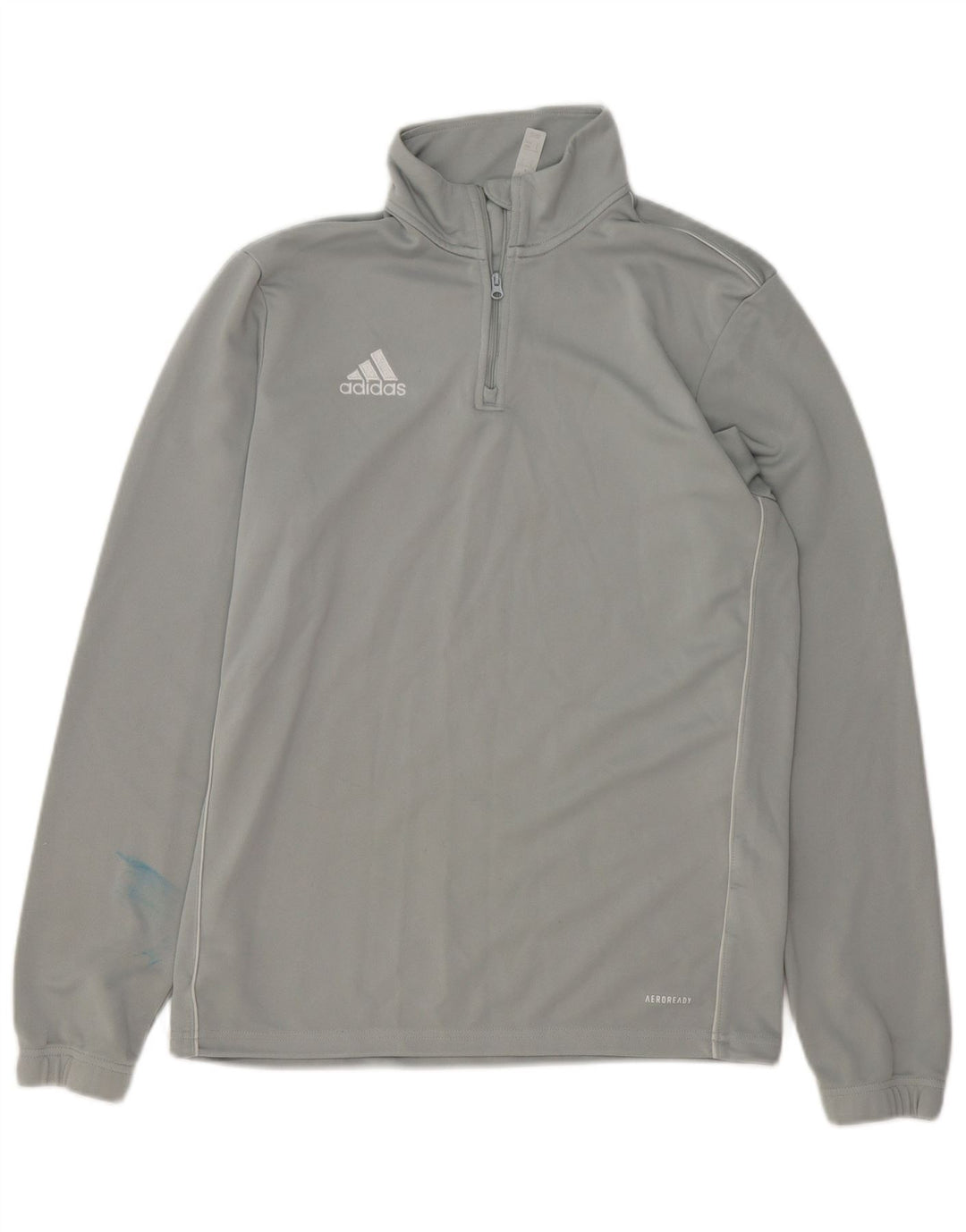Ανδρική φόρμα φόρμας Adidas Aeroready με φερμουάρ πουλόβερ με φόρμα μεσαίου γκρι πολυεστέρα