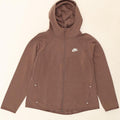 NIKE Womens Zip Hoodie Sweater UK 16 Large Brown Vintage Nike and Second-Hand Nike from Messina Hembry 