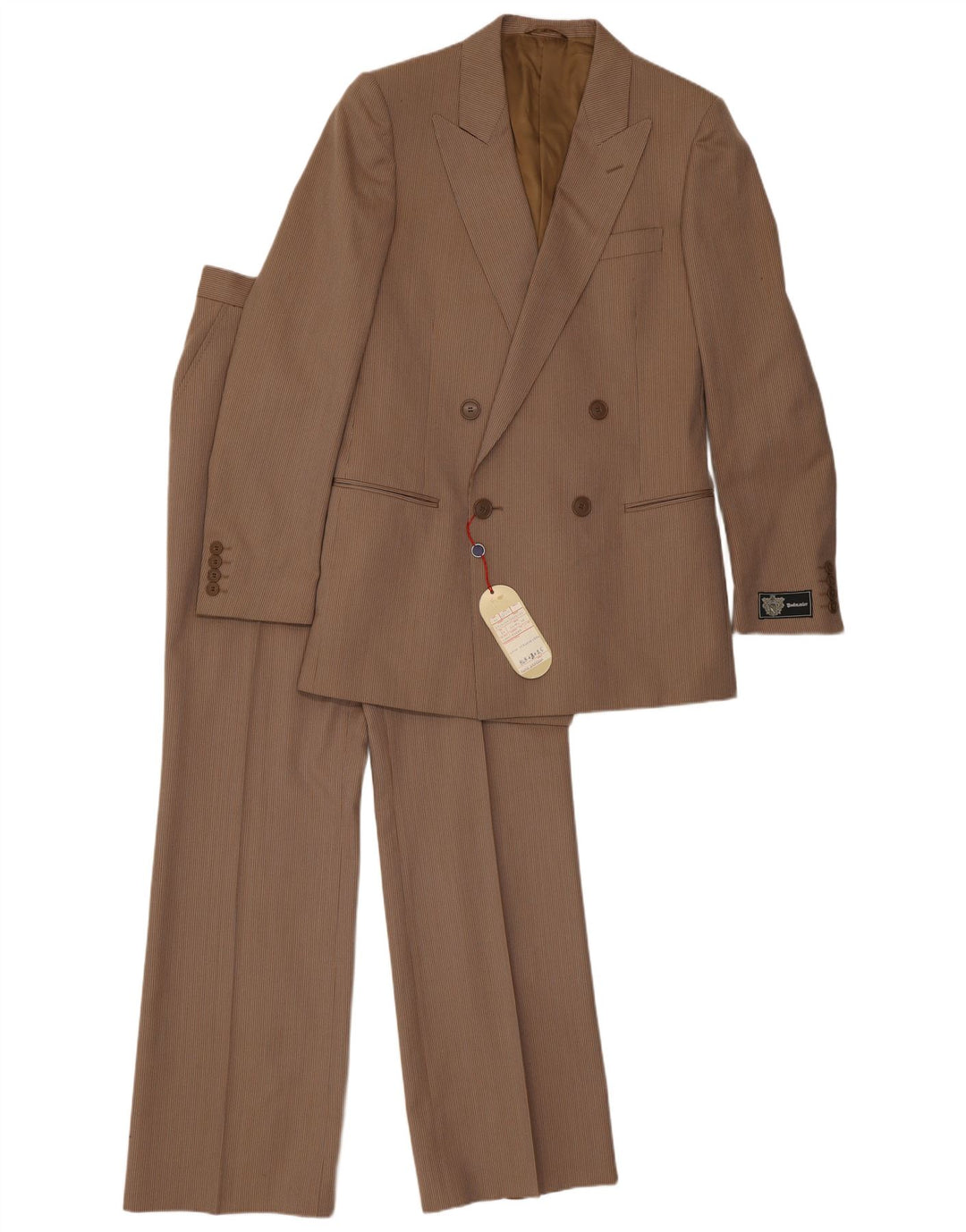 Vintage ανδρική φόρμα 2 τεμαχίων IT 48 Medium W30 L32 Brown Pinstripe