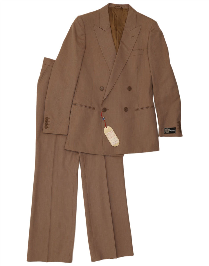 Vintage ανδρική φόρμα 2 τεμαχίων IT 48 Medium W30 L32 Brown Pinstripe