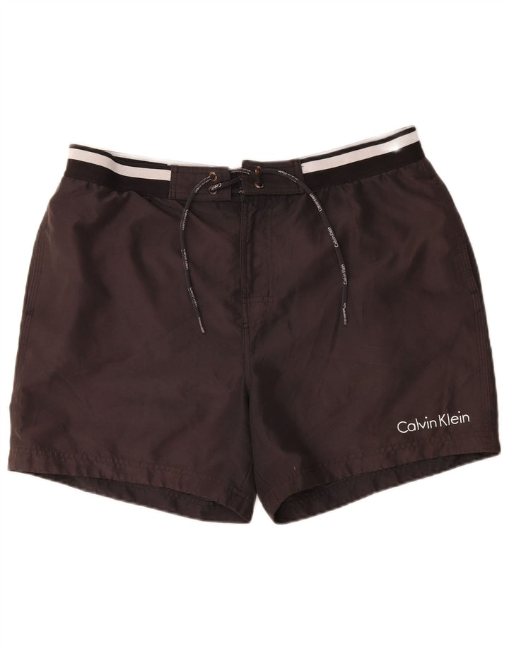 Calvin Klein Ανδρικό γραφικό σορτς κολύμβησης μεγάλο μαύρο πολυεστέρα