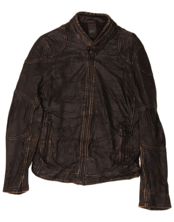 Ανδρικό δερμάτινο μπουφάν Gypsy UK 38 Medium Black