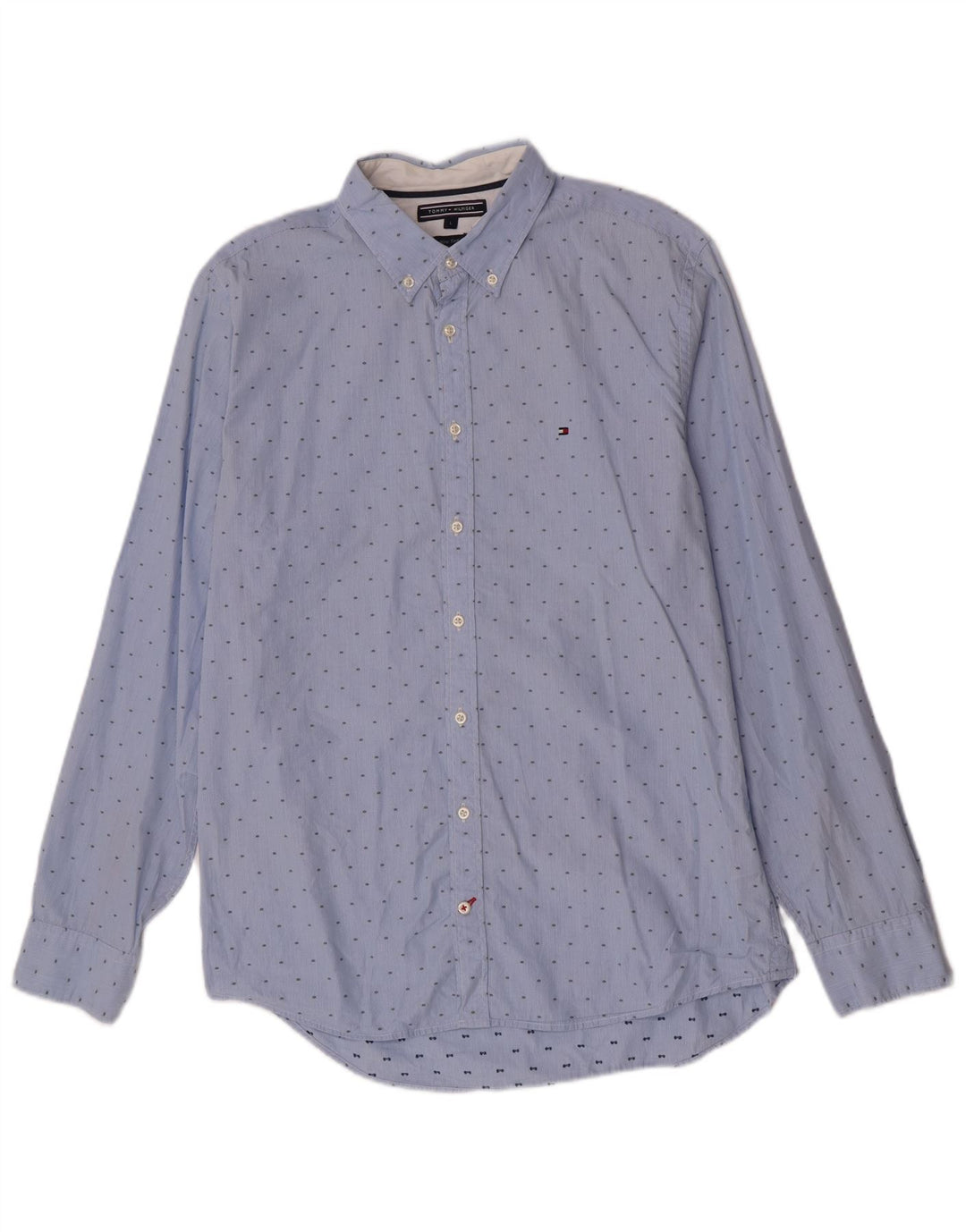 Ανδρικό πουκάμισο Tommy Hilfiger Large Blue Pinstripe Βαμβακερό