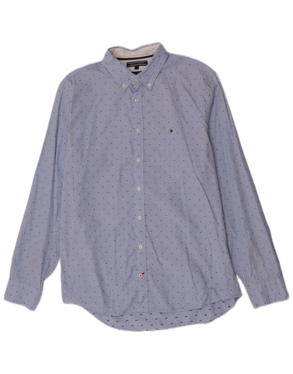 Ανδρικό πουκάμισο Tommy Hilfiger Large Blue Pinstripe Βαμβακερό