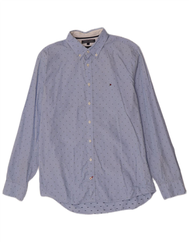 Ανδρικό πουκάμισο Tommy Hilfiger Large Blue Pinstripe Βαμβακερό