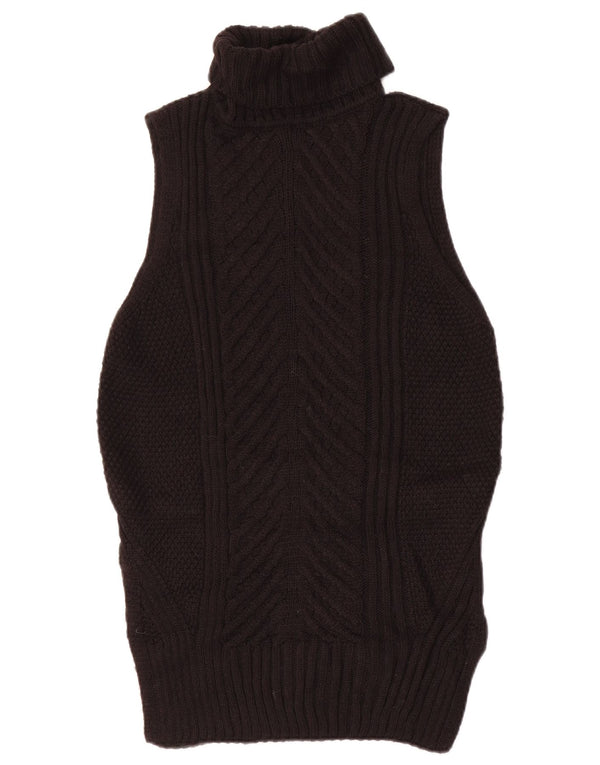 Topshop Γυναικείο Αμάνικο Υπερμεγέθη Jumper Φόρεμα UK 6 XS Μαύρο Ακρυλικό