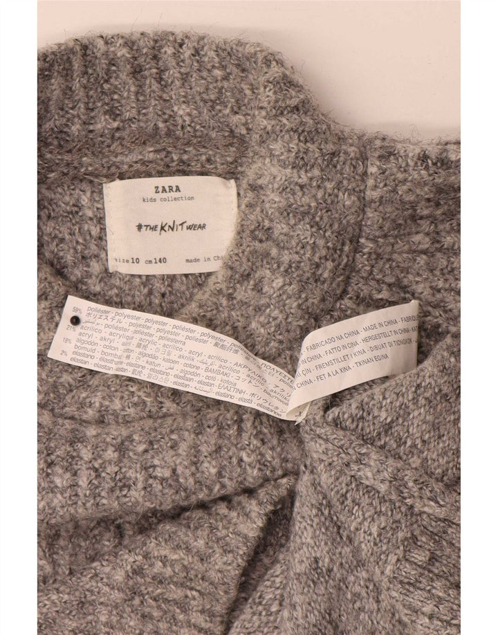 Πουλόβερ Zara Girls Turtle Neck Jumper 9-10 Years Grey Polyester