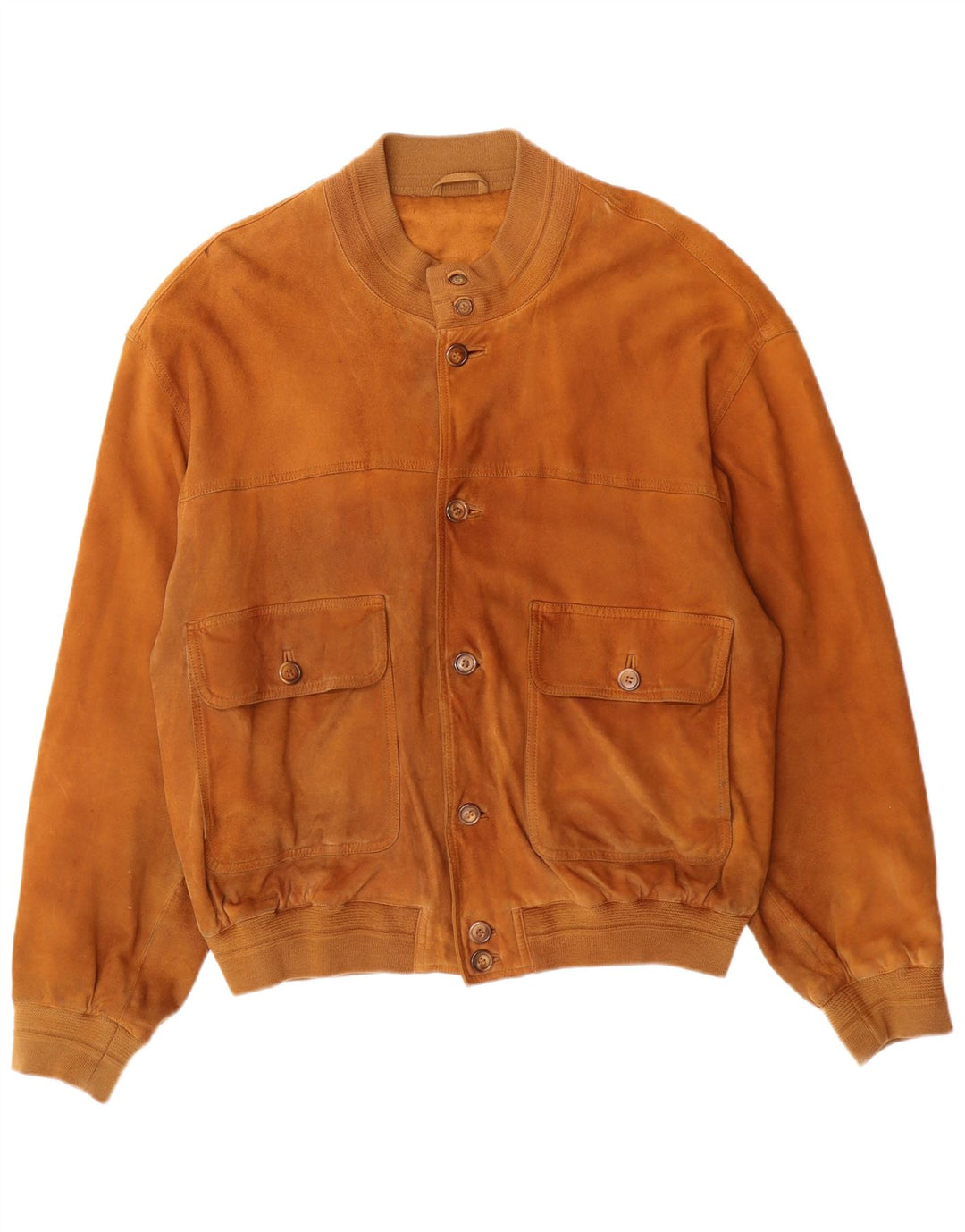 VINTAGE Ανδρικό Suede Bomber Jacket UK 42 XL Καφέ Δερμάτινο