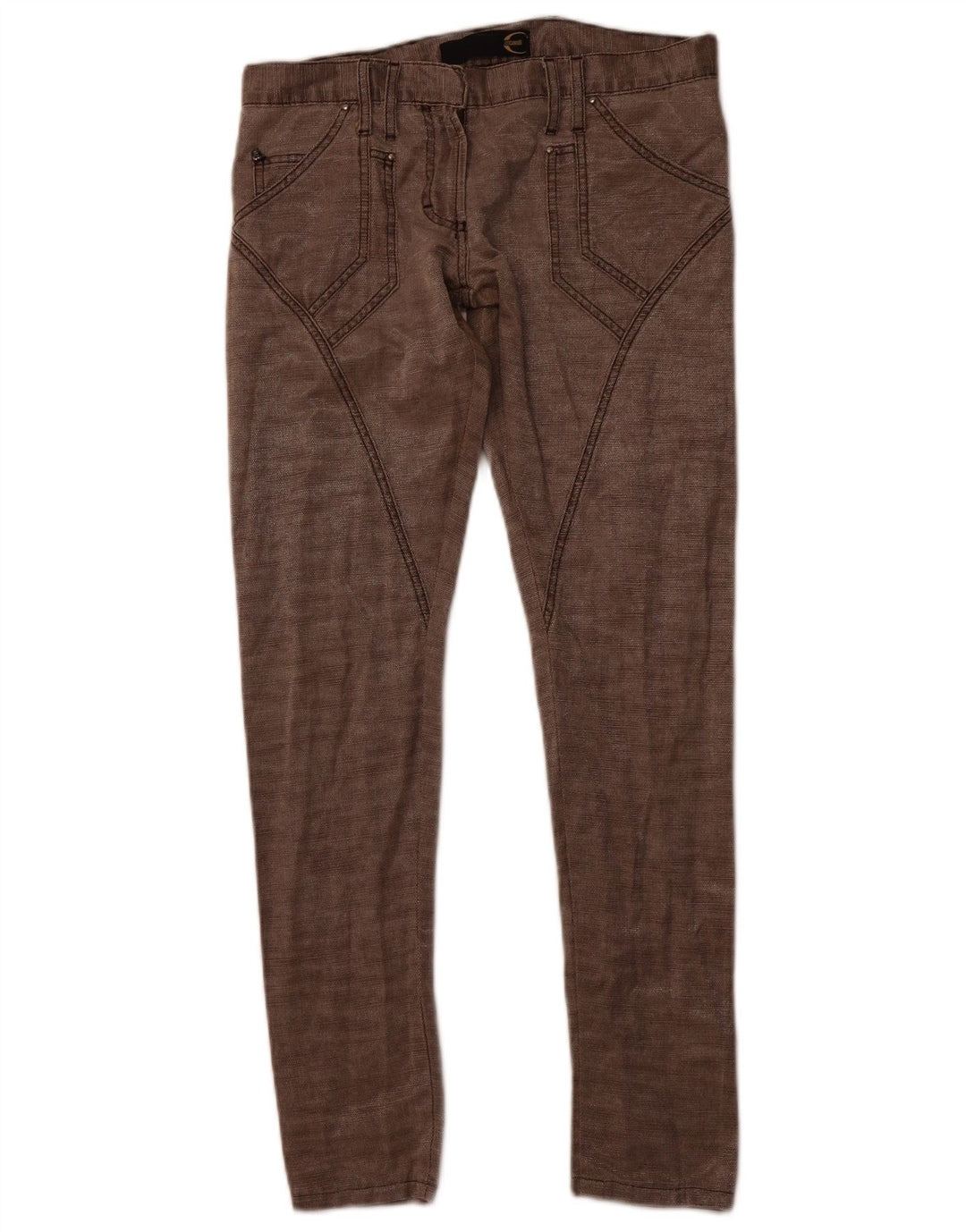 JUST CAVALLI Γυναικείο Slim Casual Παντελόνι IT 40 Small W30 L30 Καφέ Βαμβακερό