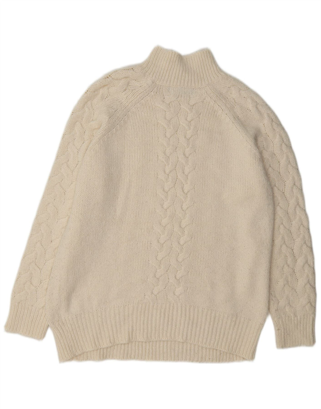 Marks & Spencer Γυναικείο πουλόβερ με λαιμό χελώνα UK 14 Medium Off White Cl