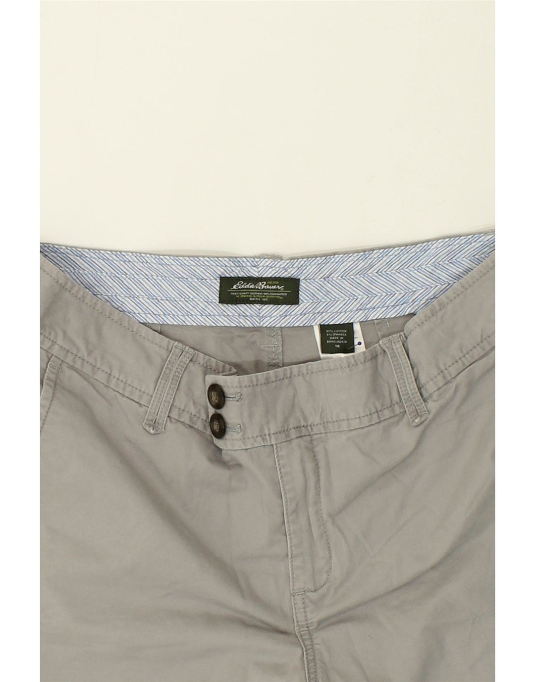 EDDIE BAUER Womens Chino Shorts US 10 Large W32 Grey Cotton Vintage Eddie Bauer and Second-Hand Eddie Bauer from Messina Hembry 