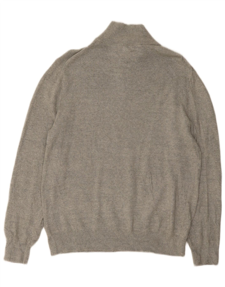 Ανδρικό πουλόβερ J. Crew με φερμουάρ, μεγάλο γκρι βαμβακερό