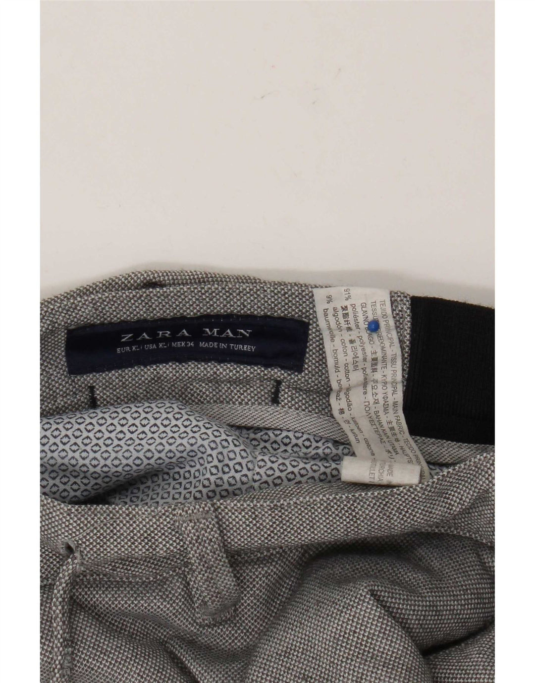Ανδρικό παντελόνι Zara Slim Cropped XL W34 L26 Grey Polyester