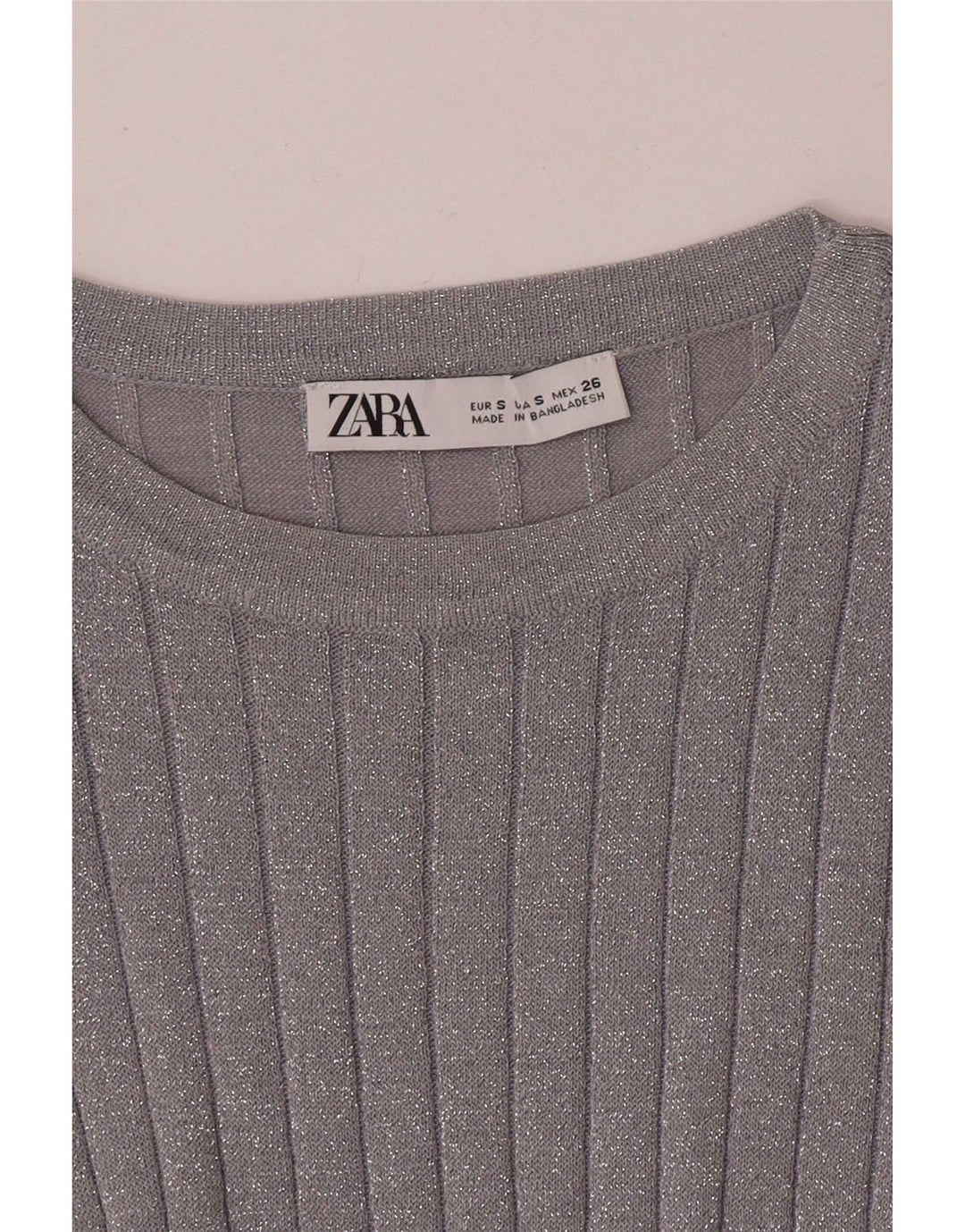 Zara Γυναικεία Μπλούζα Τοπ UK 8 Small Silver Flecked