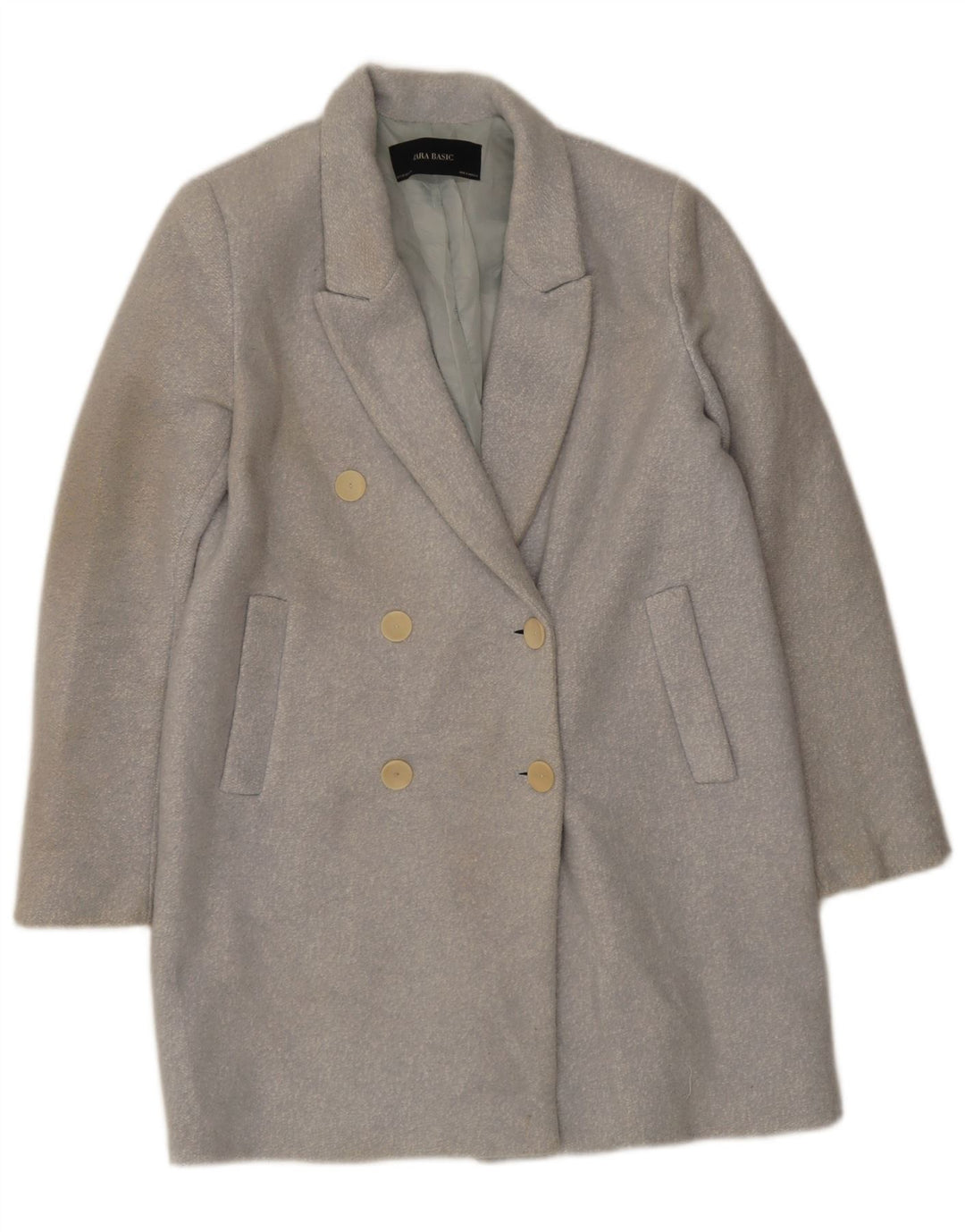 Zara Γυναικείο Παλτό με διπλό στήθος UK 6 XS Blue Flecked