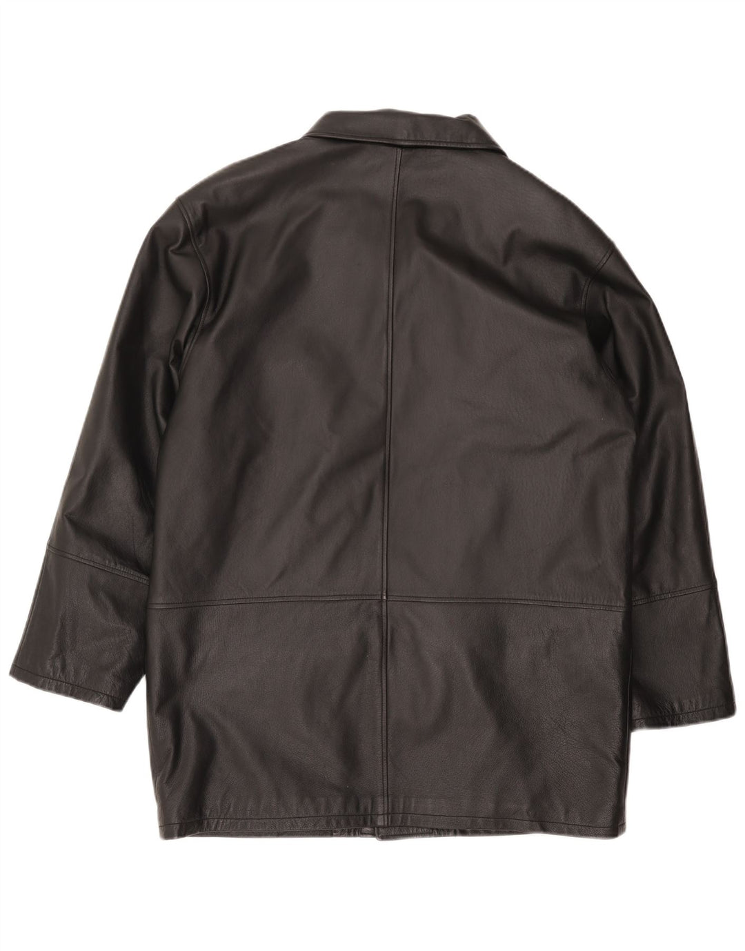 ROVER&LAKES Ανδρικό Δερμάτινο Παλτό IT 48 Μεσαίο Μαύρο Δέρμα