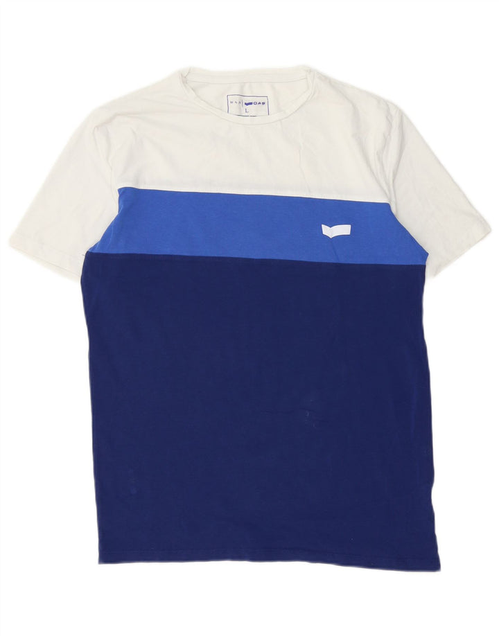 Ανδρικό μπλουζάκι Gas Top Large Blue Colourblock Βαμβακερό