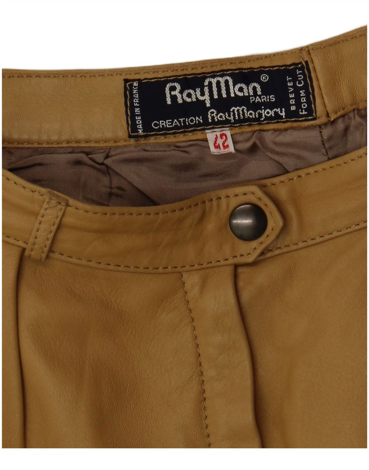 RAY MARJORY Γυναικείο δερμάτινο παντελόνι IT 42 Medium W28 L30 Khaki