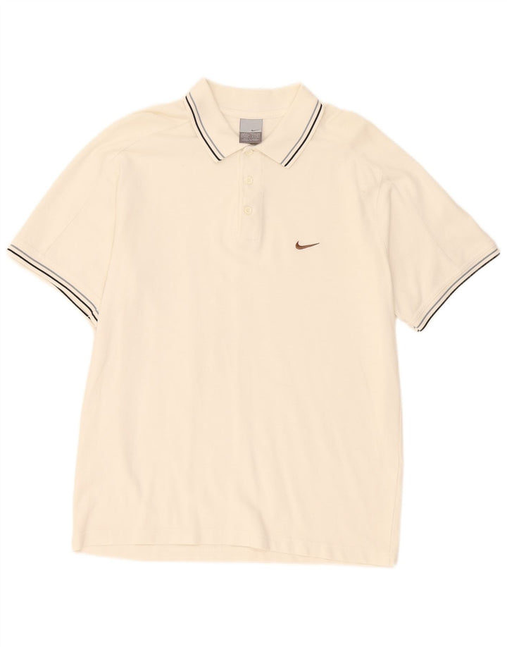 Ανδρικό μπλουζάκι πόλο Nike UK 39/41, μεσαίο λευκό