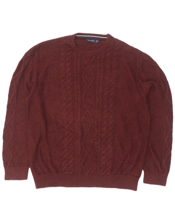 Ανδρικό πουλόβερ Nautica Crew Neck Jumper 2XL Maroon Cotton