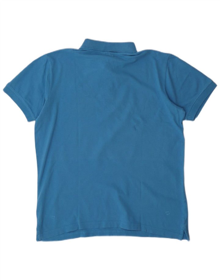 Ανδρικό μπλουζάκι πόλο Kappa, μεσαίο μπλε βαμβακερό