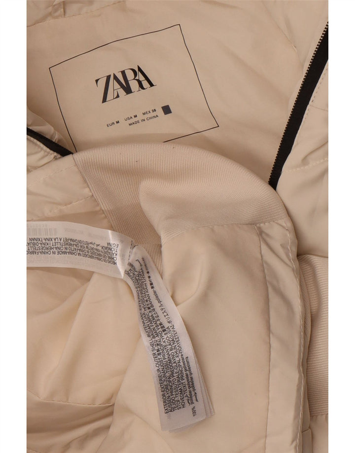 Zara Γυναικεία κουκούλα με επένδυση Gilet UK 12 μεσαίο λευκό πολυεστέρας