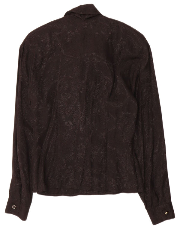 Γυναικεία μπλούζα με γραβάτα Marella μπλούζα UK 14 Large Black Paisley Acetate