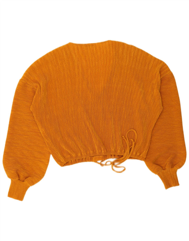 Zara γυναικεία μπλούζα Trafaluc Crop Batwing Top 14 μεσαίο πορτοκαλί πολυεστέρας